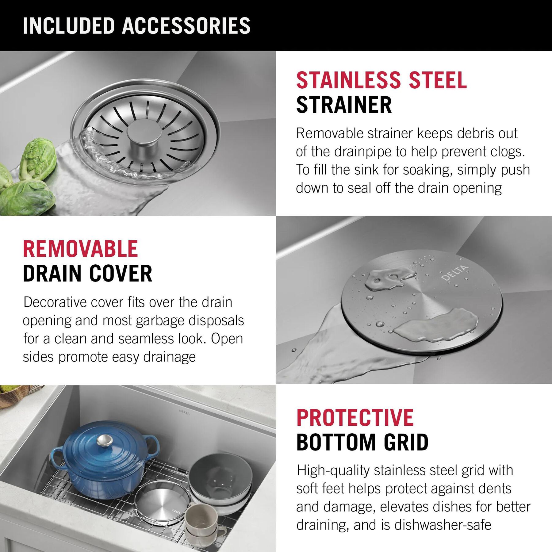 23&rdquo; Workstation Undermount&nbsp;Single Bowl&nbsp;16 Gauge Stainless Steel&nbsp;Kitchen Sink&nbsp;with&nbsp;WorkFlow&trade; Ledge and Accessories